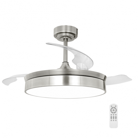 Ventilador de techo Tornado LED 72w 3CCT acabado níquel