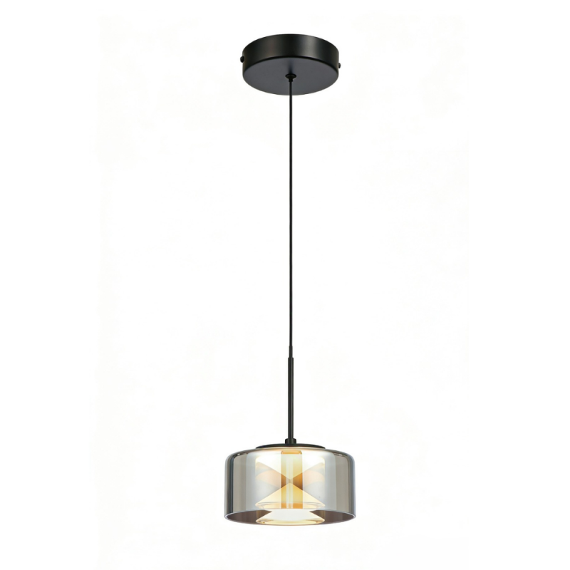 Lámpara de techo colgante Triora 1L LED 6w 4000k integrado acabado negro estilo moderno 15cm Ø