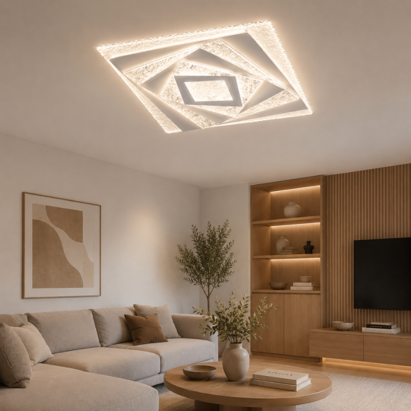 Plafón de techo Altair LED 50w 3CCT acabado blanco estilo moderno + APP + mando a distancia