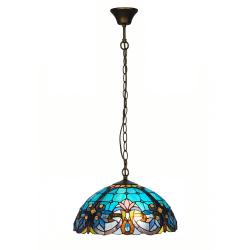 Lámpara de techo colgante Floral 2xE27 acabado Tiffany estilo clásico 40cm Ø