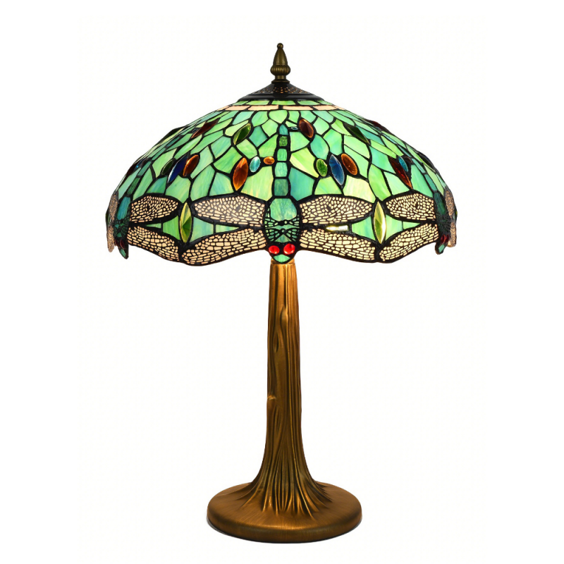 Lámpara de sobremesa Libélula XL 1xE27 acabado Tiffany estilo clásico 40cm Ø