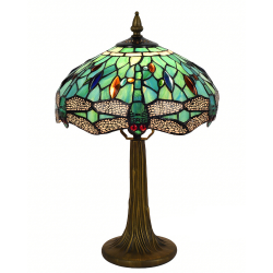 Lámpara de sobremesa Libélulas 1xE27 acabado Tiffany estilo clásico 30cm Ø