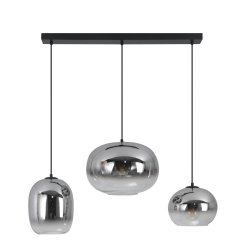 Lámpara de techo colgante Laxe Lineal 3xE27 acabado negro / ahumado estilo moderno