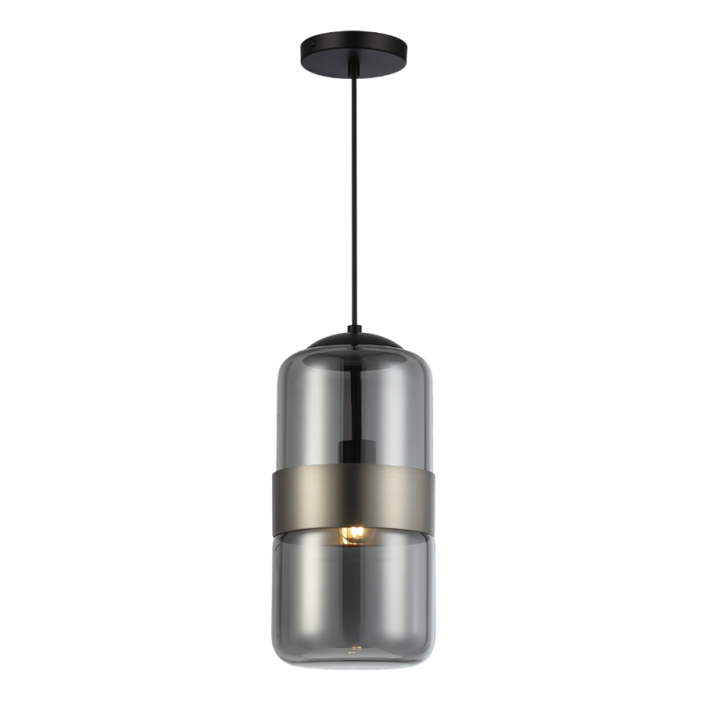 Lámpara de techo colgante Mundaka 1xE27 acabado negro estilo moderno 18cm Ø