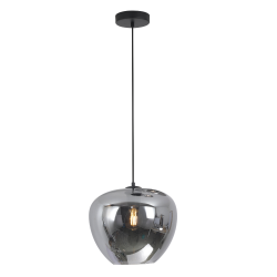 Lámpara de techo colgante Ribadeo 1xE27 acabado negro / ahumado estilo moderno 29cm Ø