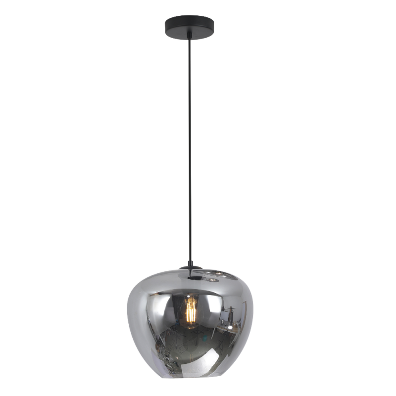 Lámpara de techo colgante Ribadeo 1xE27 acabado negro / ahumado estilo moderno 29cm Ø