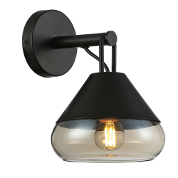 Aplique de pared Bermeo 1xE27 acabado negro
